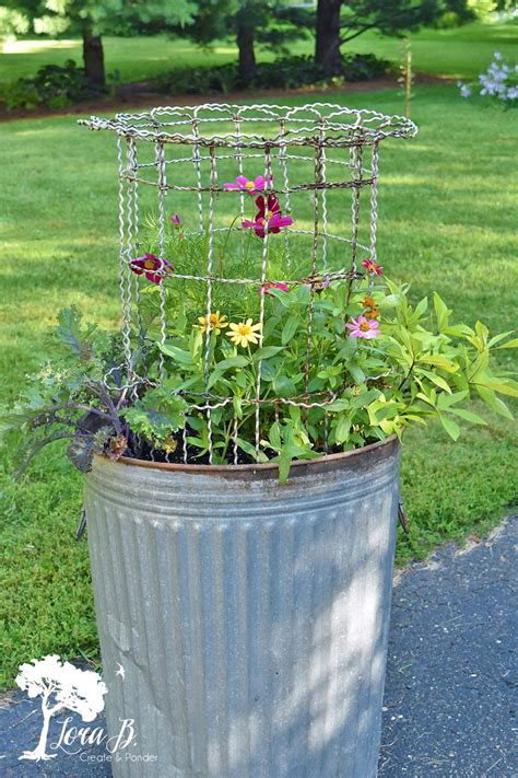 metal trash can grow box|diy trash can planter.